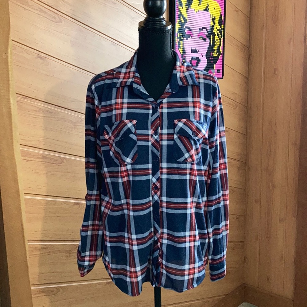 Plaid button down shirt